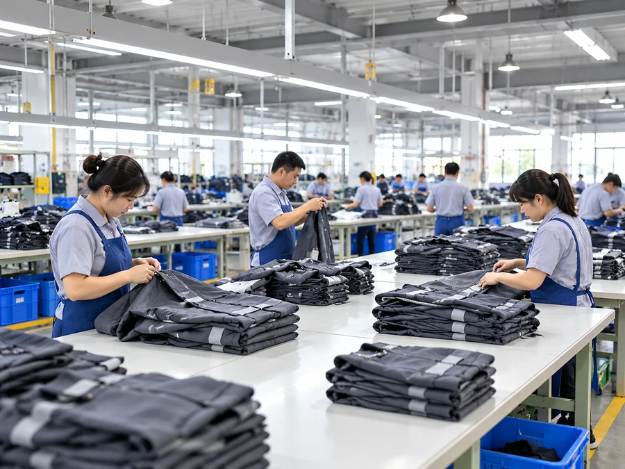 Workwear finishing section